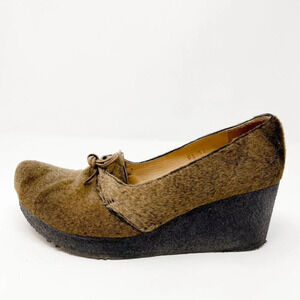 Trans-Parents Italian Real Fur Wedge Heels Sz 37